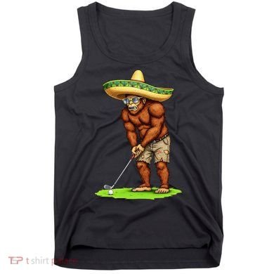 Bigfoot Golf Player Cinco De Mayo Mexican Golfer Food Tank Top