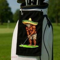 Bigfoot Golf Player Cinco De Mayo Mexican Golfer Food Golf Towel thumb 2