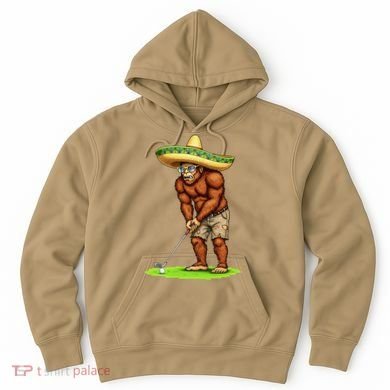 Bigfoot Golf Player Cinco De Mayo Mexican Golfer Food Hoodie