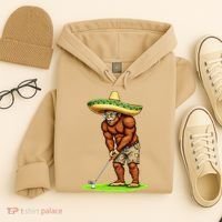 Bigfoot Golf Player Cinco De Mayo Mexican Golfer Food Hoodie thumb 4