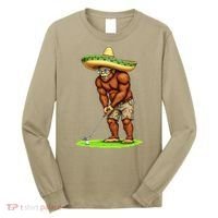 Bigfoot Golf Player Cinco De Mayo Mexican Golfer Food Long Sleeve Shirt thumb 0