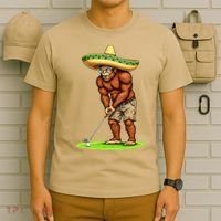 Bigfoot Golf Player Cinco De Mayo Mexican Golfer Food T-Shirt thumb 6