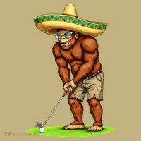 Bigfoot Golf Player Cinco De Mayo Mexican Golfer Food Mousepad thumb 1