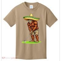 Bigfoot Golf Player Cinco De Mayo Mexican Golfer Food Kids T-Shirt thumb 0