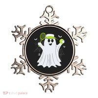 Boo Ghost Playing Tennis Funny Halloween Tennis Costume Ornament thumb 0