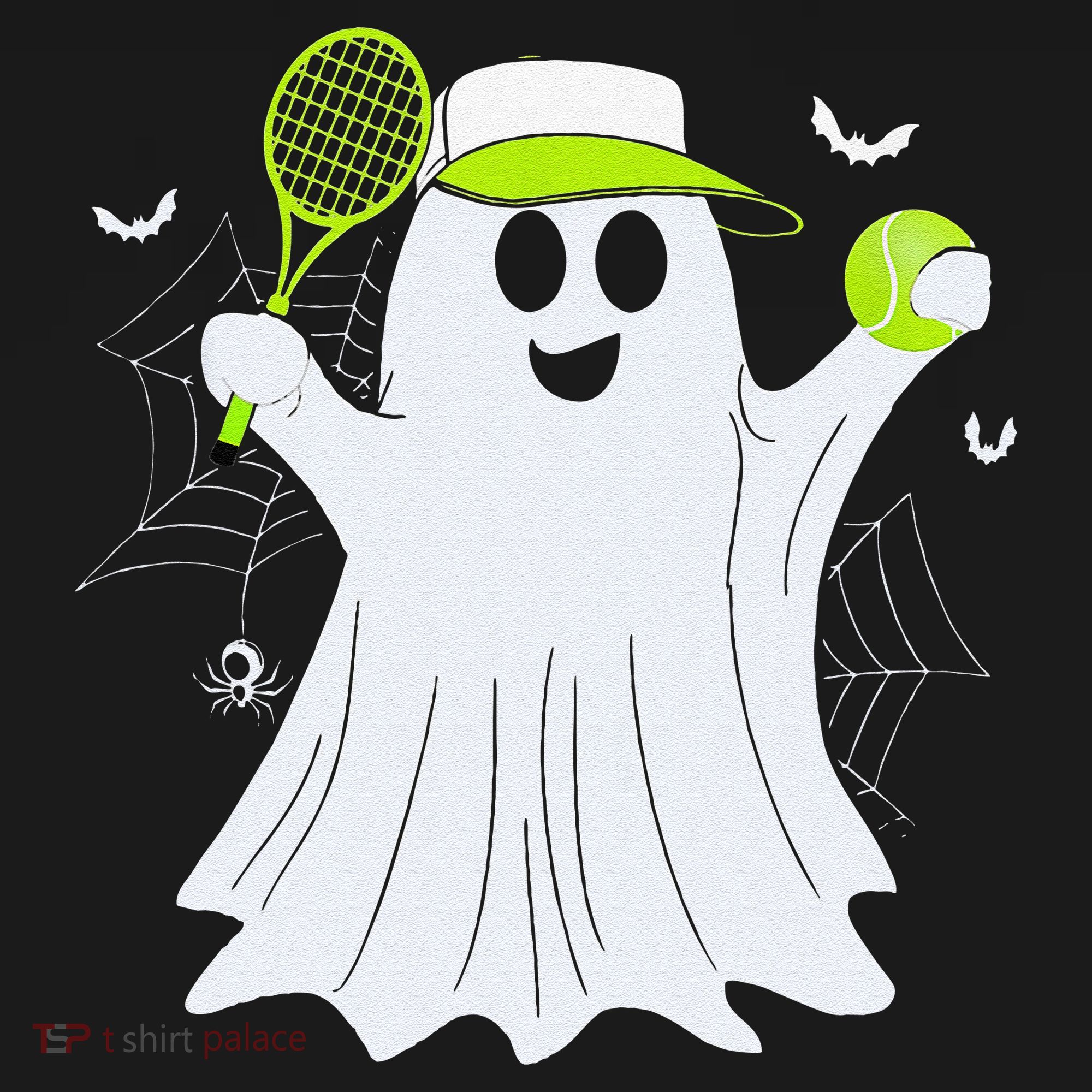 Boo Ghost Playing Tennis Funny Halloween Tennis Costume Ornament