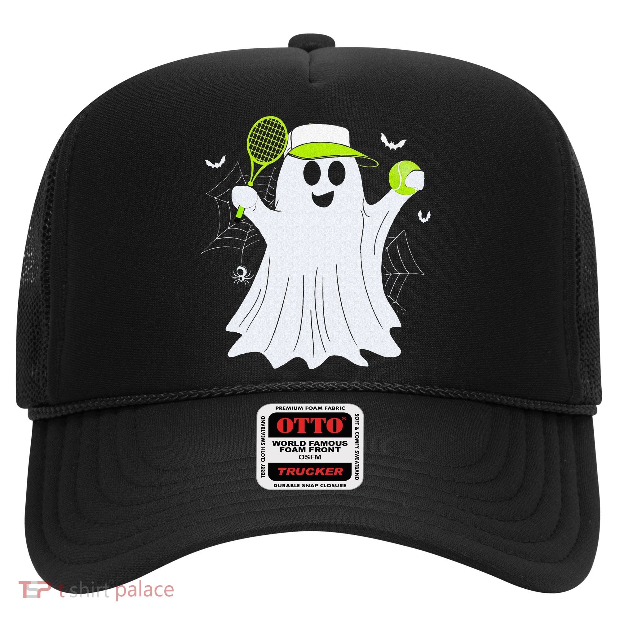Boo Ghost Playing Tennis Funny Halloween Tennis Costume Hat