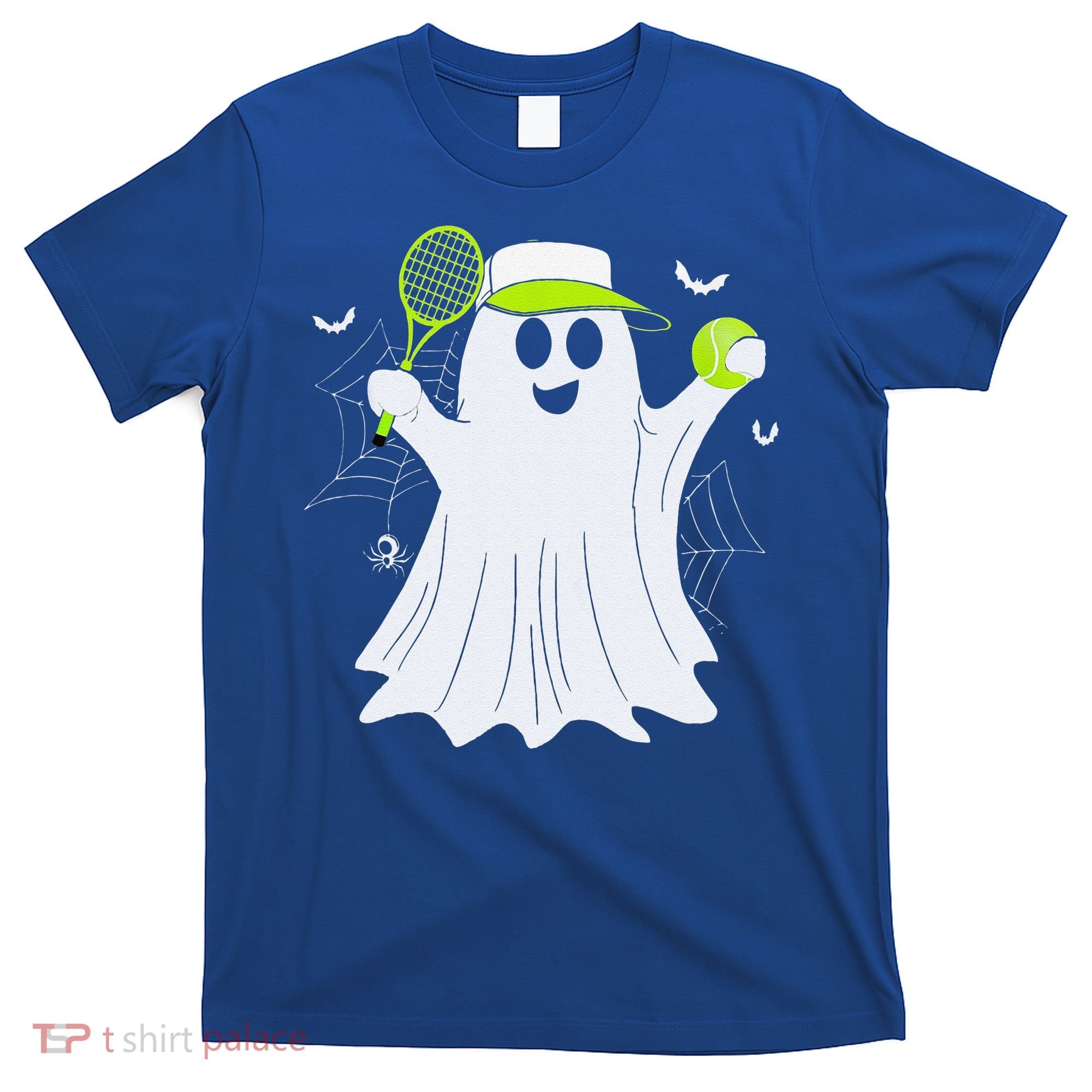 Boo Ghost Playing Tennis Funny Halloween Tennis Costume T-Shirt