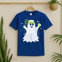 Boo Ghost Playing Tennis Funny Halloween Tennis Costume T-Shirt thumb 2