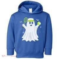 Boo Ghost Playing Tennis Funny Halloween Tennis Costume Toddler Hoodie thumb 0