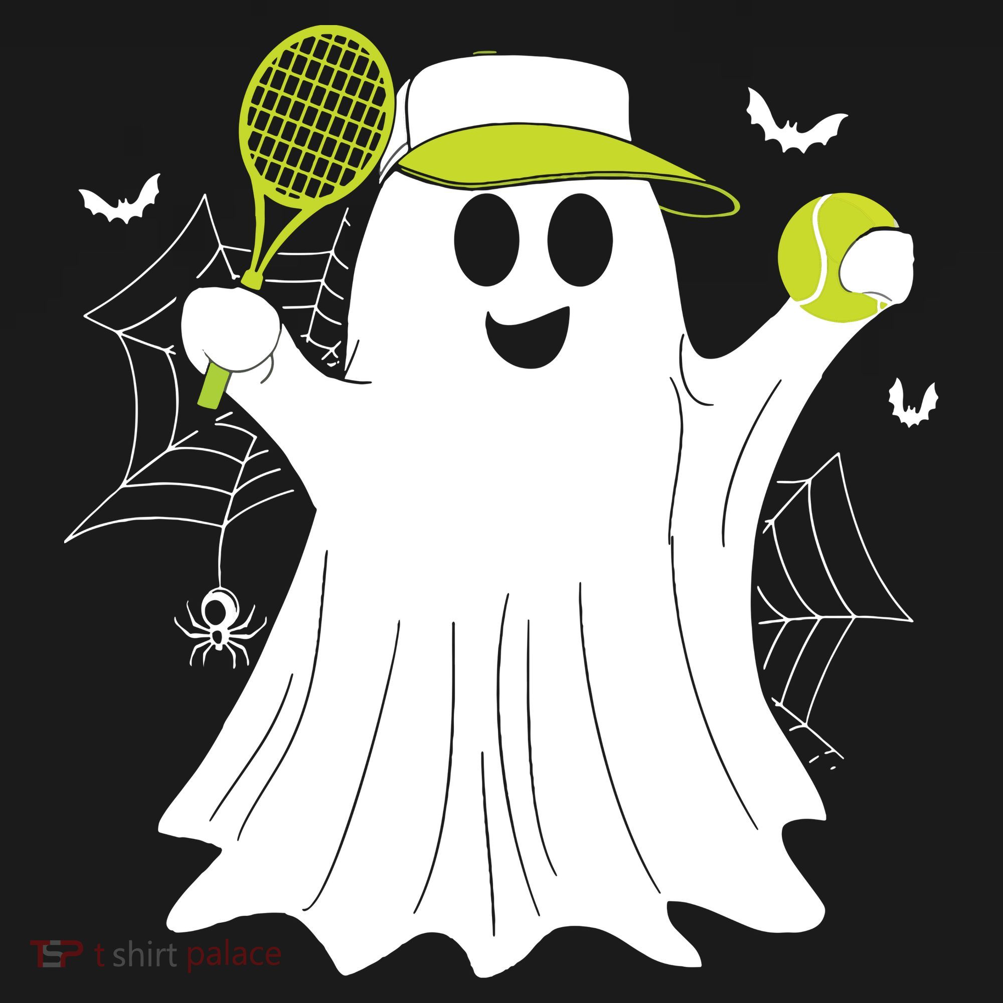 Boo Ghost Playing Tennis Funny Halloween Tennis Costume Women's Tank Top