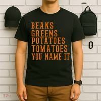 Beans Greens Potatoes Tomatoes  Love Thanksgiving Food T-Shirt thumb 6
