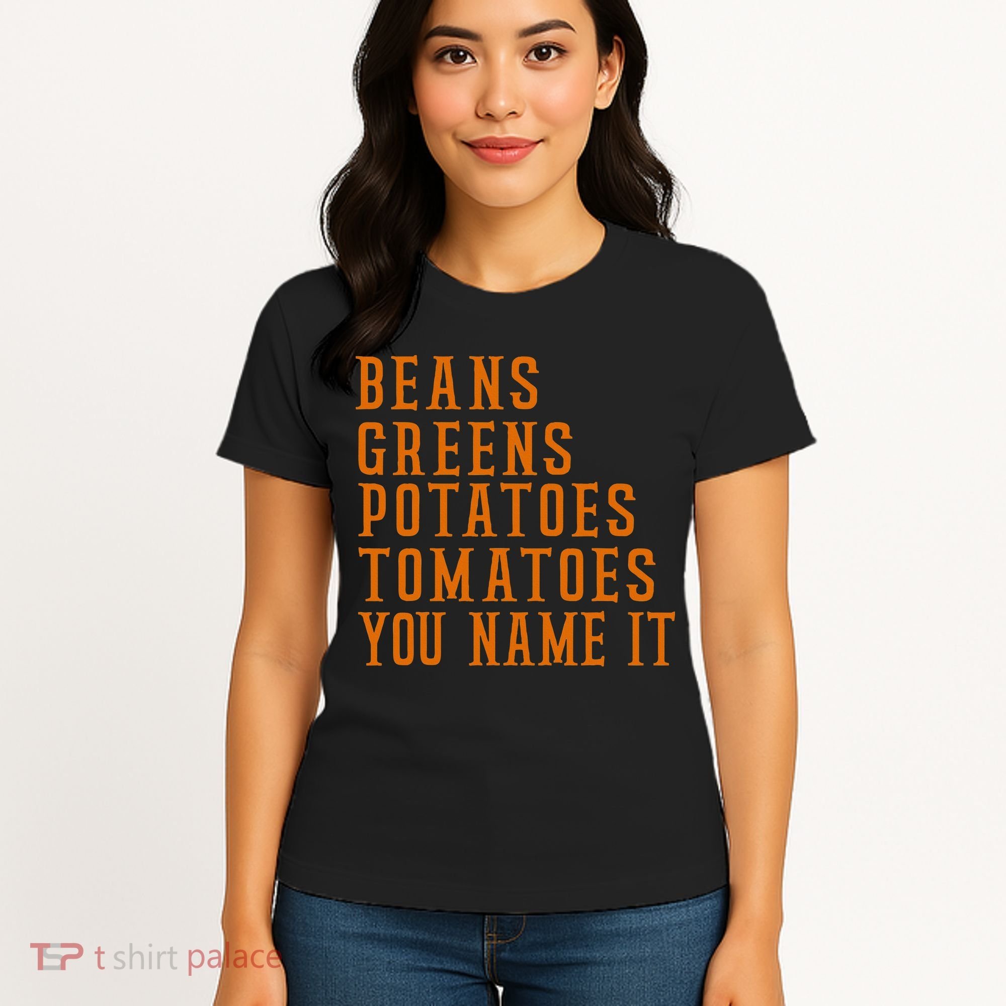 Beans Greens Potatoes Tomatoes  Love Thanksgiving Food Women's T-Shirt