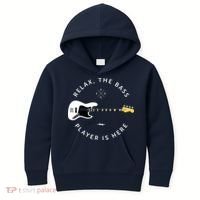 Bass Guitar Player Relax The Bass Player Is Here Kids Hoodie thumb 0