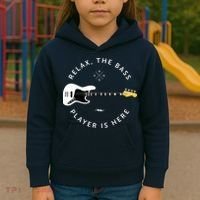 Bass Guitar Player Relax The Bass Player Is Here Kids Hoodie thumb 3