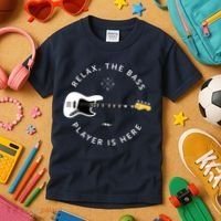 Bass Guitar Player Relax The Bass Player Is Here Kids T-Shirt thumb 3