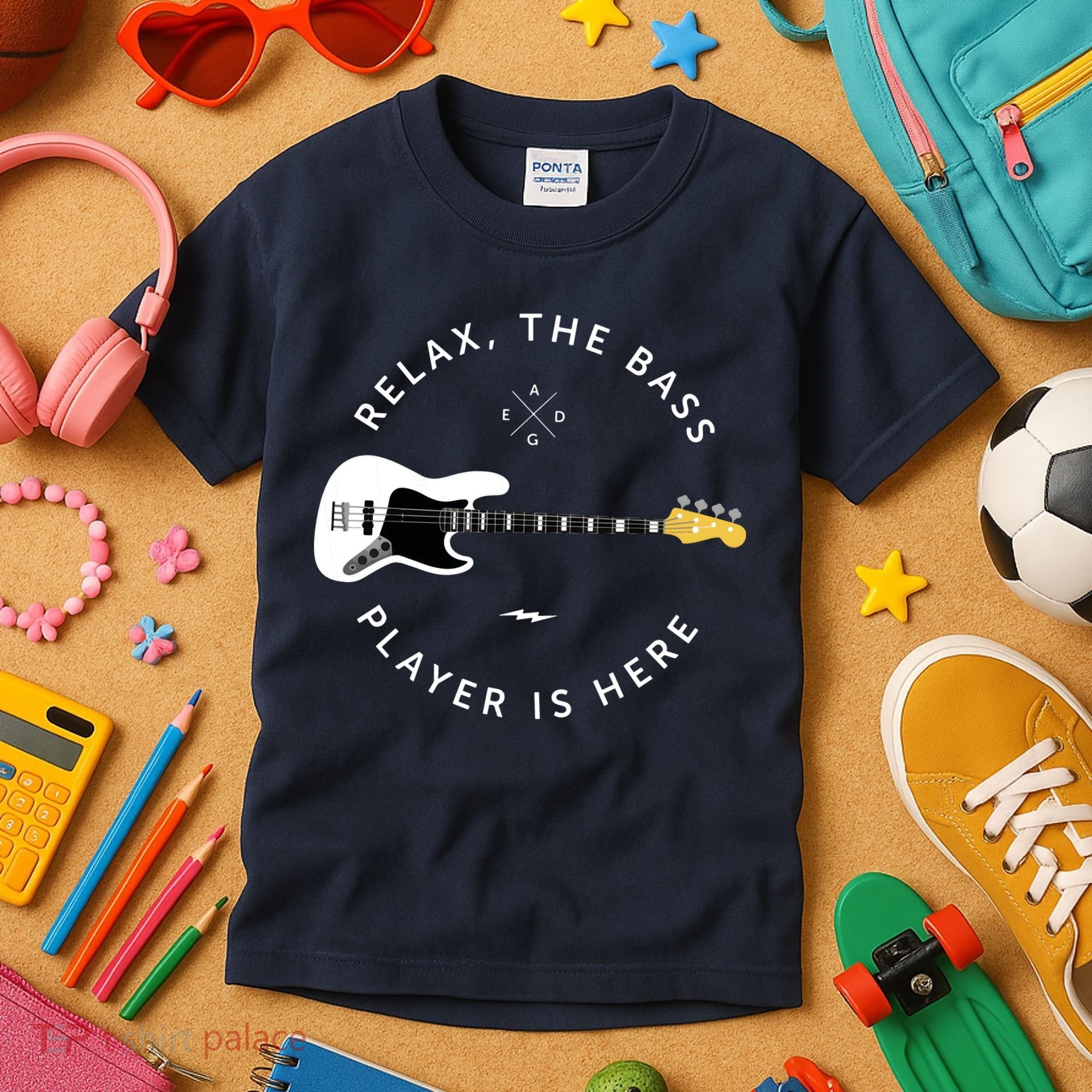 Bass Guitar Player Relax The Bass Player Is Here Kids T-Shirt