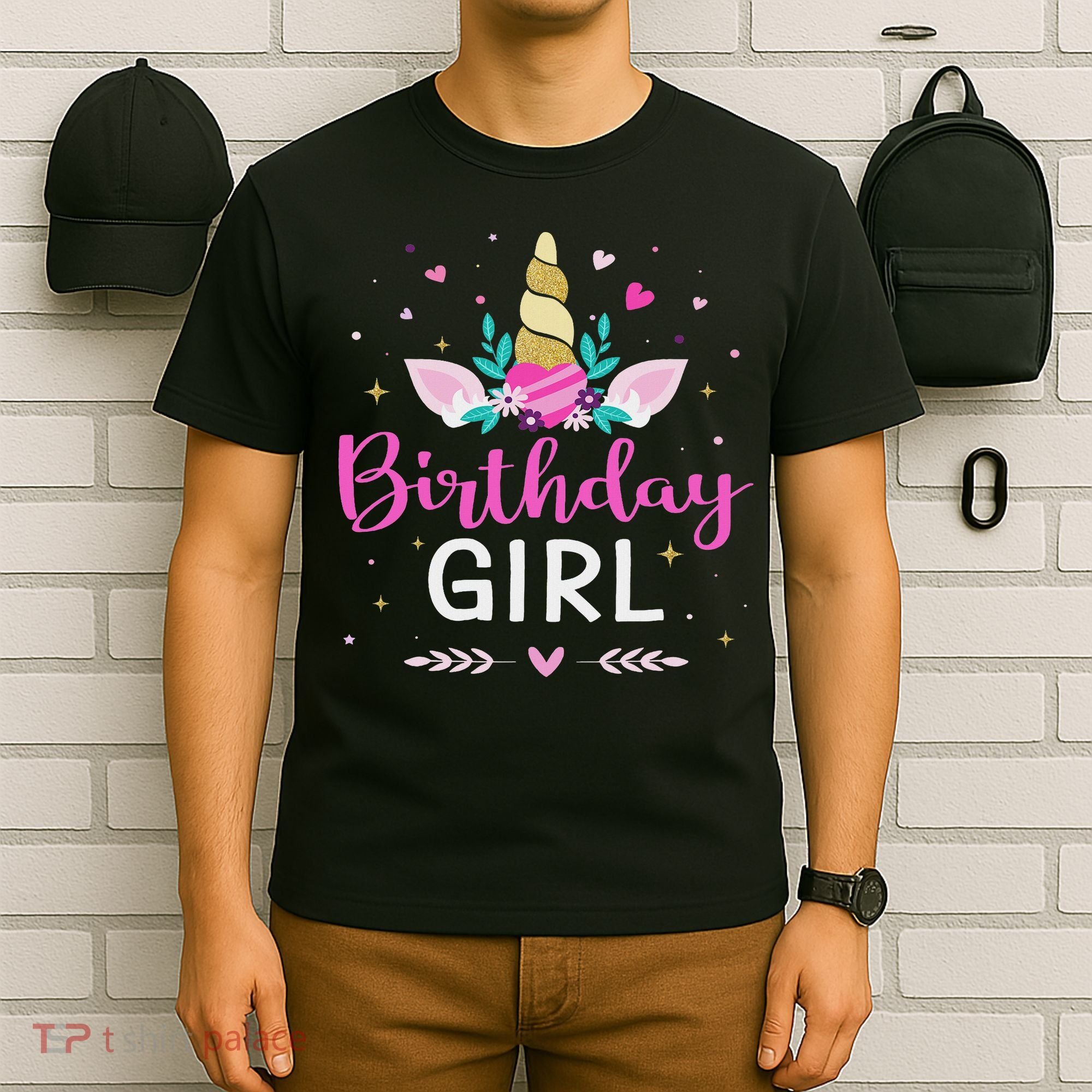 Birthday Girl Princess Matching Family Unicorn Party T-Shirt