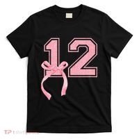 Birthday Girl P.Ink Coquette Bow 12 Year Old Aesthetic Girly Gift T-Shirt thumb 0