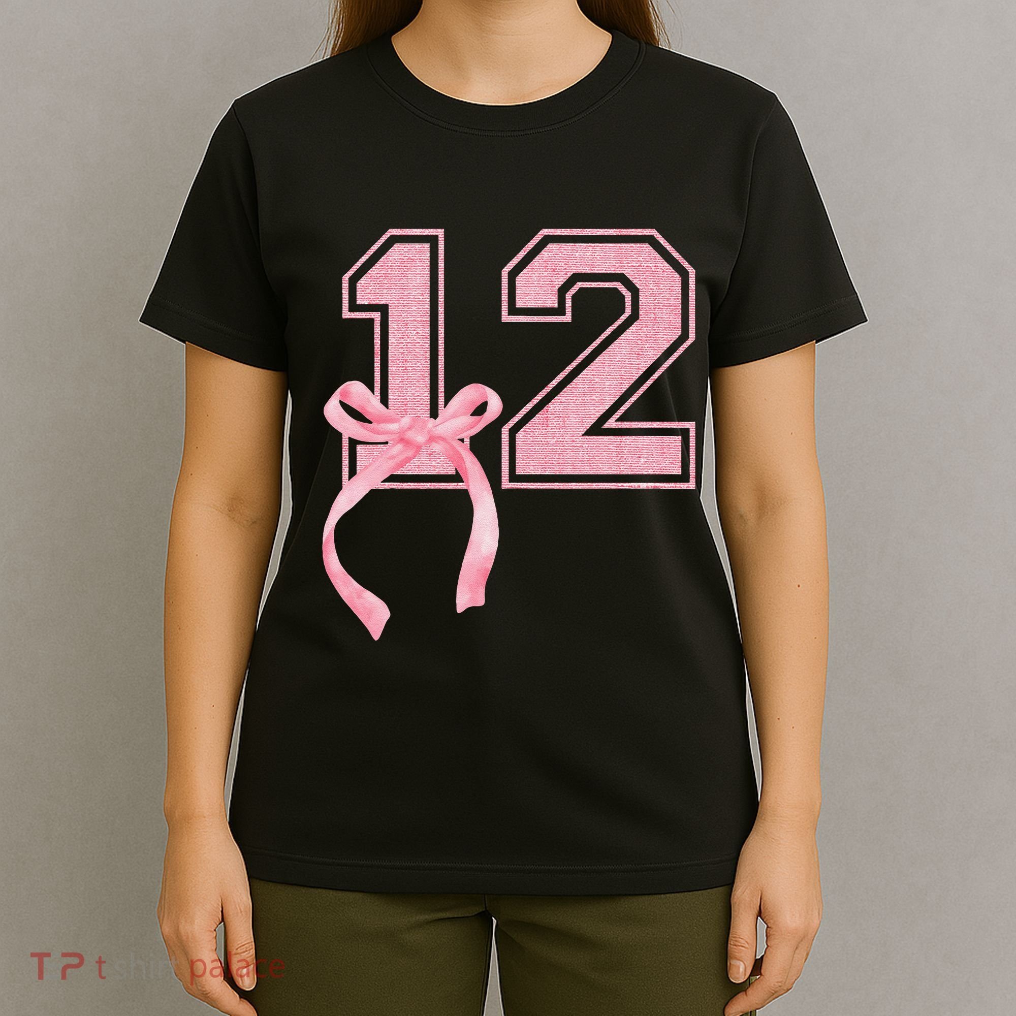 Birthday Girl P.Ink Coquette Bow 12 Year Old Aesthetic Girly Gift T-Shirt