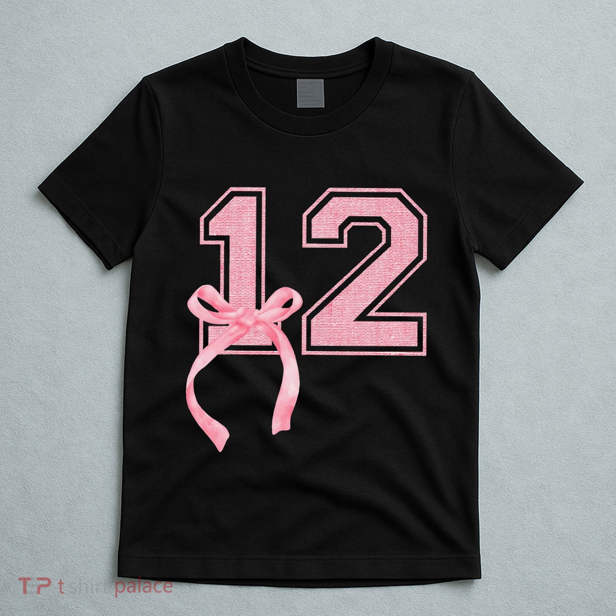 Birthday Girl P.Ink Coquette Bow 12 Year Old Aesthetic Girly Gift T-Shirt