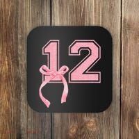 Birthday Girl P.Ink Coquette Bow 12 Year Old Aesthetic Girly Gift Coaster thumb 0