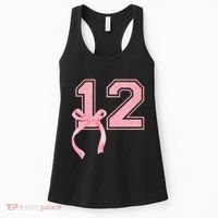 Birthday Girl P.Ink Coquette Bow 12 Year Old Aesthetic Girly Gift Women's Tank Top thumb 0