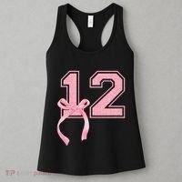 Birthday Girl P.Ink Coquette Bow 12 Year Old Aesthetic Girly Gift Women's Tank Top thumb 3