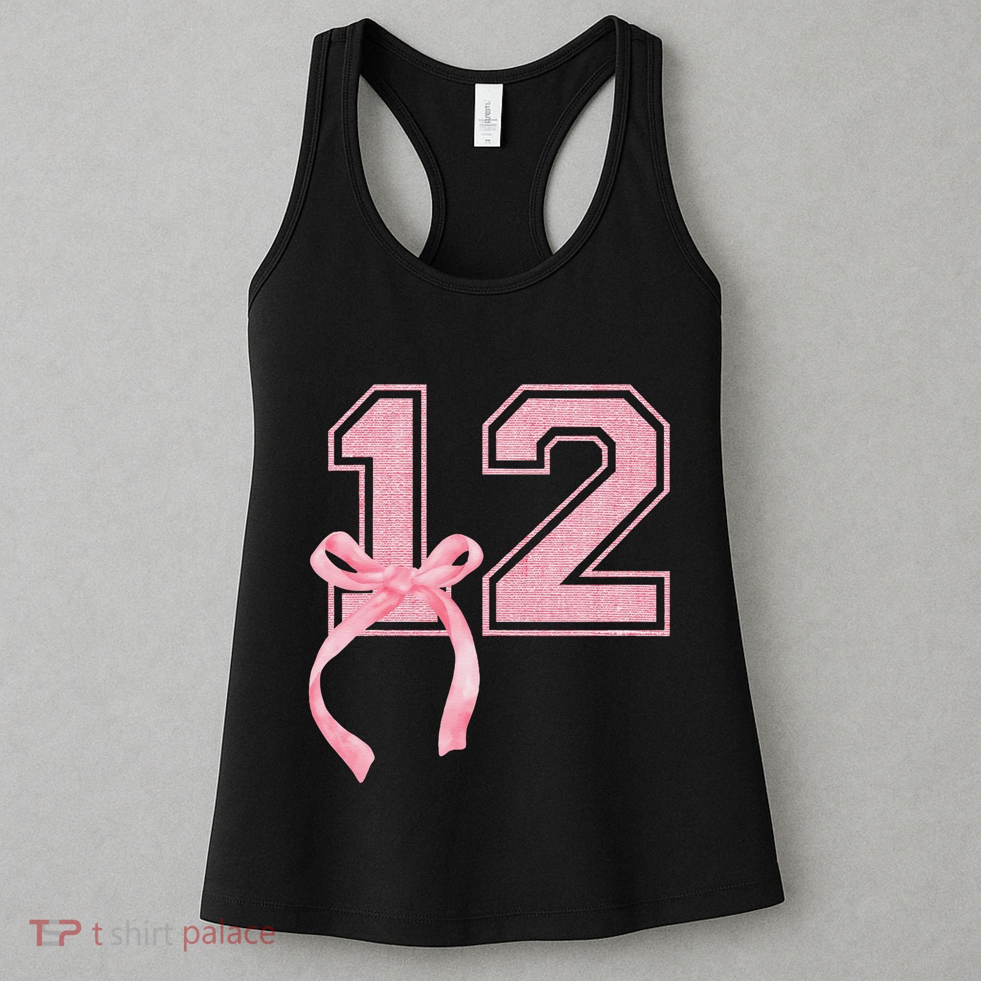 Birthday Girl P.Ink Coquette Bow 12 Year Old Aesthetic Girly Gift Women's Tank Top