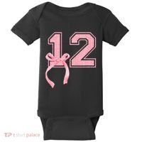 Birthday Girl P.Ink Coquette Bow 12 Year Old Aesthetic Girly Gift Baby Bodysuit thumb 0