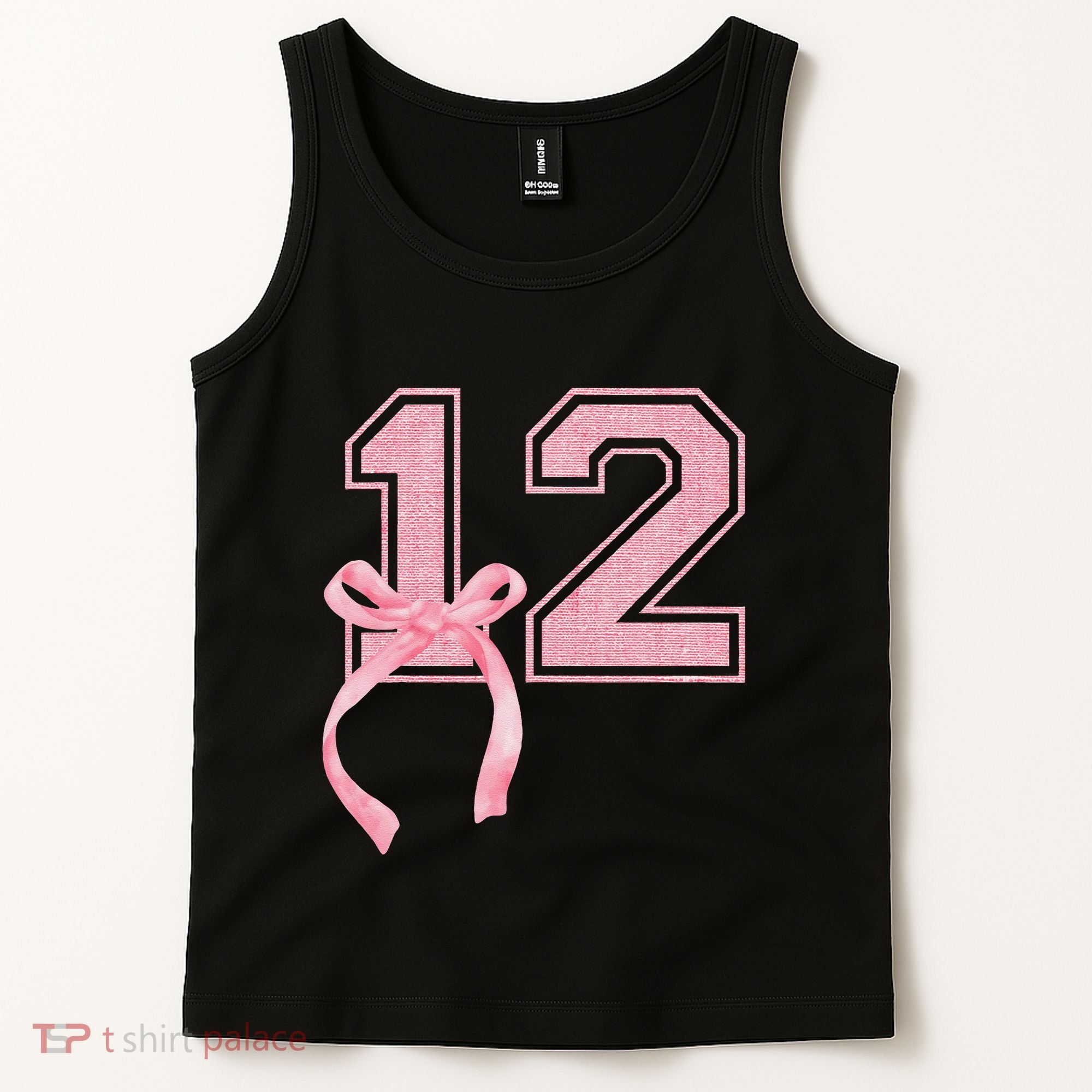 Birthday Girl P.Ink Coquette Bow 12 Year Old Aesthetic Girly Gift Tank Top