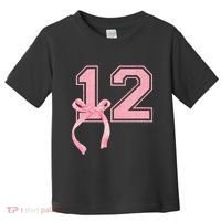 Birthday Girl P.Ink Coquette Bow 12 Year Old Aesthetic Girly Gift Toddler T-Shirt thumb 0