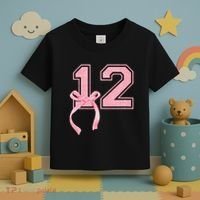 Birthday Girl P.Ink Coquette Bow 12 Year Old Aesthetic Girly Gift Toddler T-Shirt thumb 3