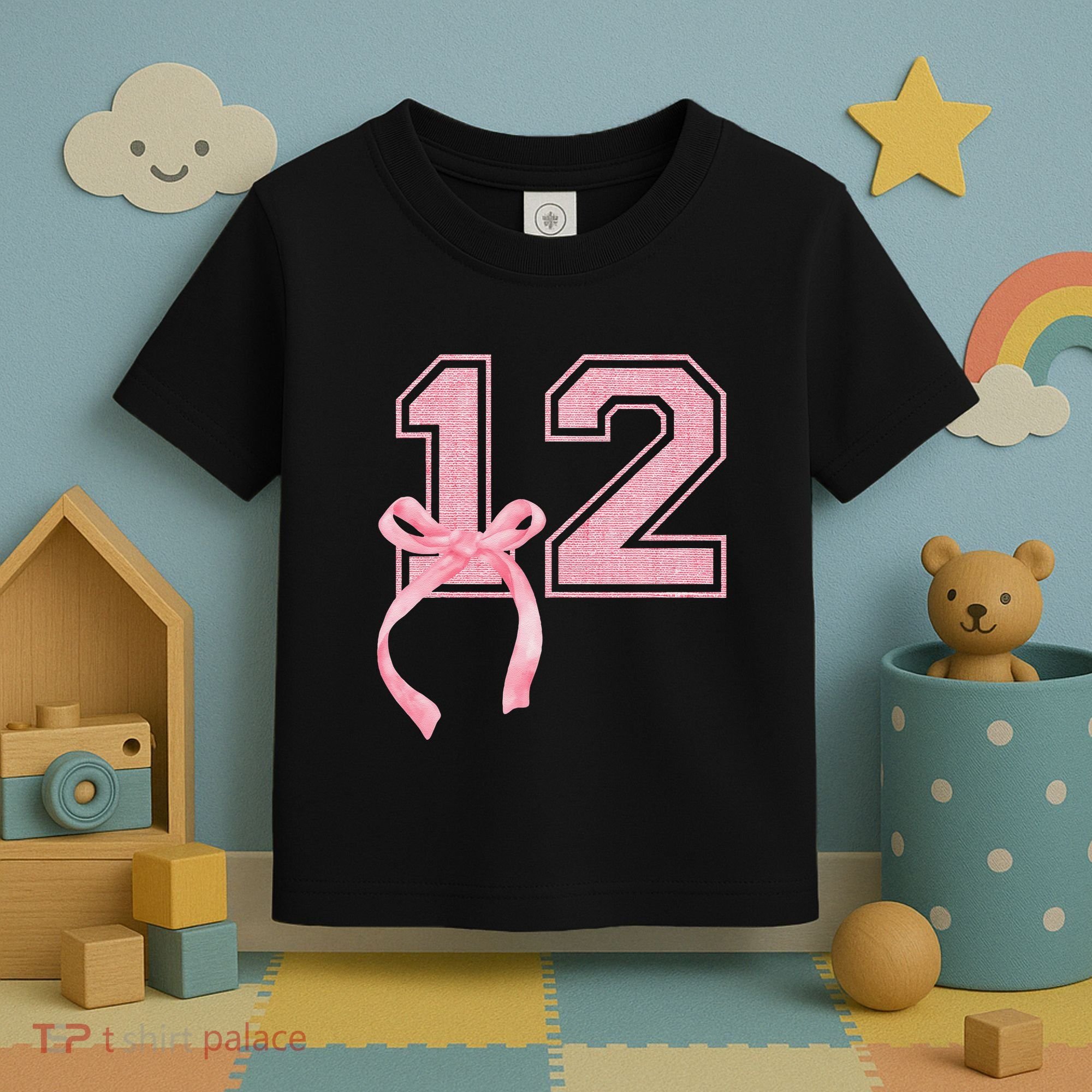 Birthday Girl P.Ink Coquette Bow 12 Year Old Aesthetic Girly Gift Toddler T-Shirt
