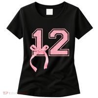 Birthday Girl P.Ink Coquette Bow 12 Year Old Aesthetic Girly Gift Women's T-Shirt thumb 0