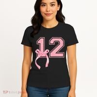 Birthday Girl P.Ink Coquette Bow 12 Year Old Aesthetic Girly Gift Women's T-Shirt thumb 4
