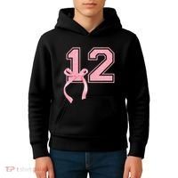 Birthday Girl P.Ink Coquette Bow 12 Year Old Aesthetic Girly Gift Kids Hoodie thumb 4