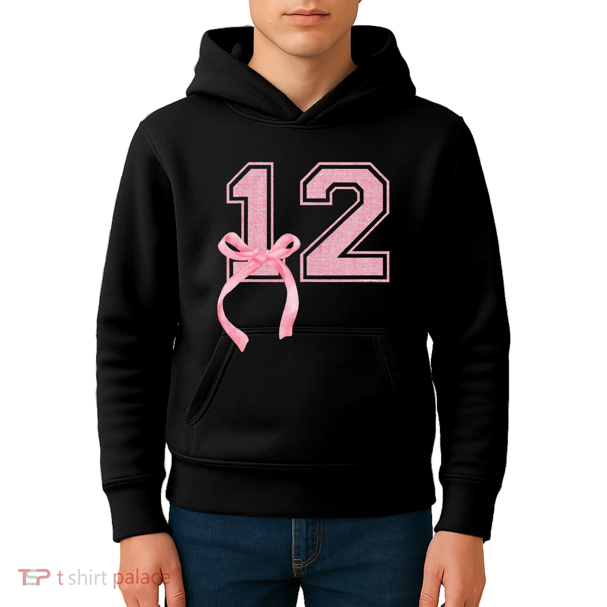 Birthday Girl P.Ink Coquette Bow 12 Year Old Aesthetic Girly Gift Kids Hoodie