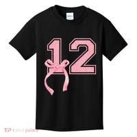 Birthday Girl P.Ink Coquette Bow 12 Year Old Aesthetic Girly Gift Kids T-Shirt thumb 0