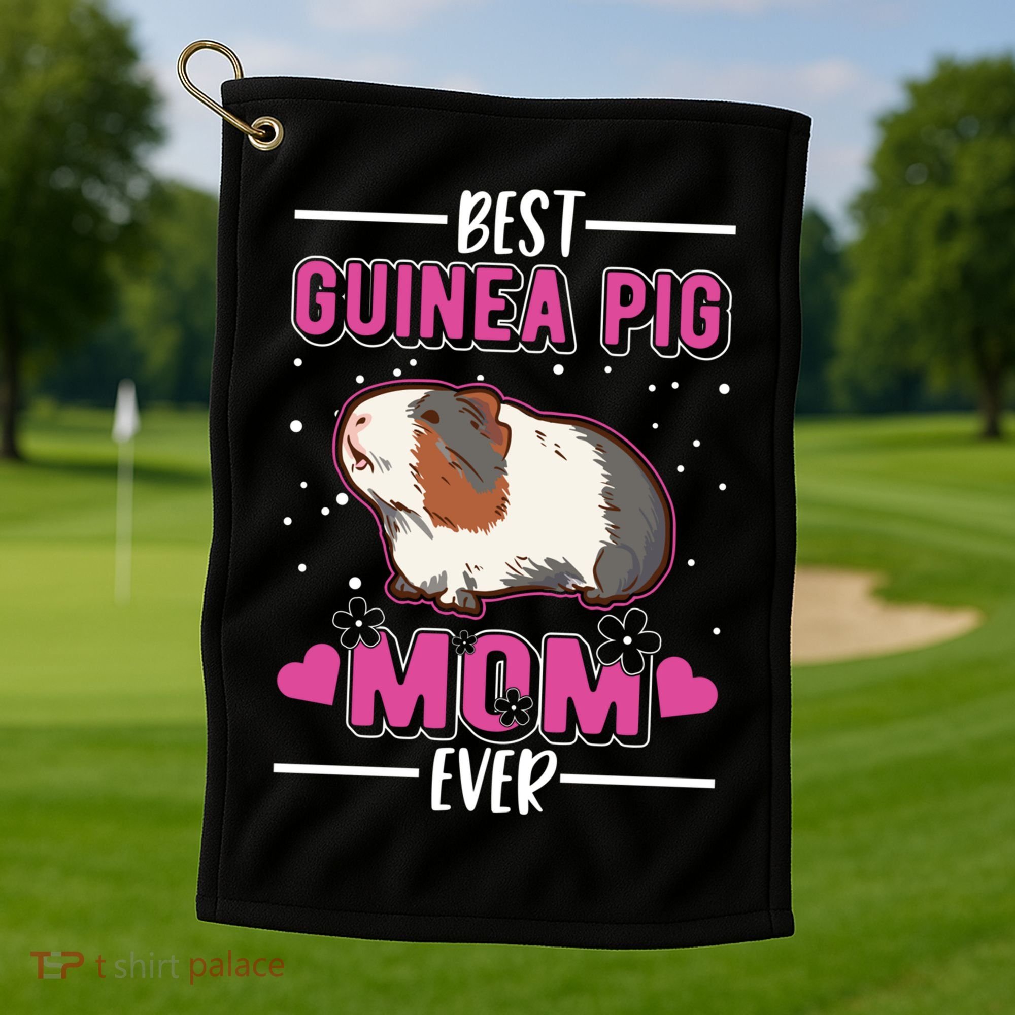 Best Guinea Pig Mom Ever Funny Gift Golf Towel