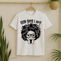 Black Girl Queen God Says I Am Melanin History Month T-Shirt thumb 2