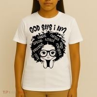 Black Girl Queen God Says I Am Melanin History Month T-Shirt thumb 4