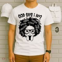 Black Girl Queen God Says I Am Melanin History Month T-Shirt thumb 6