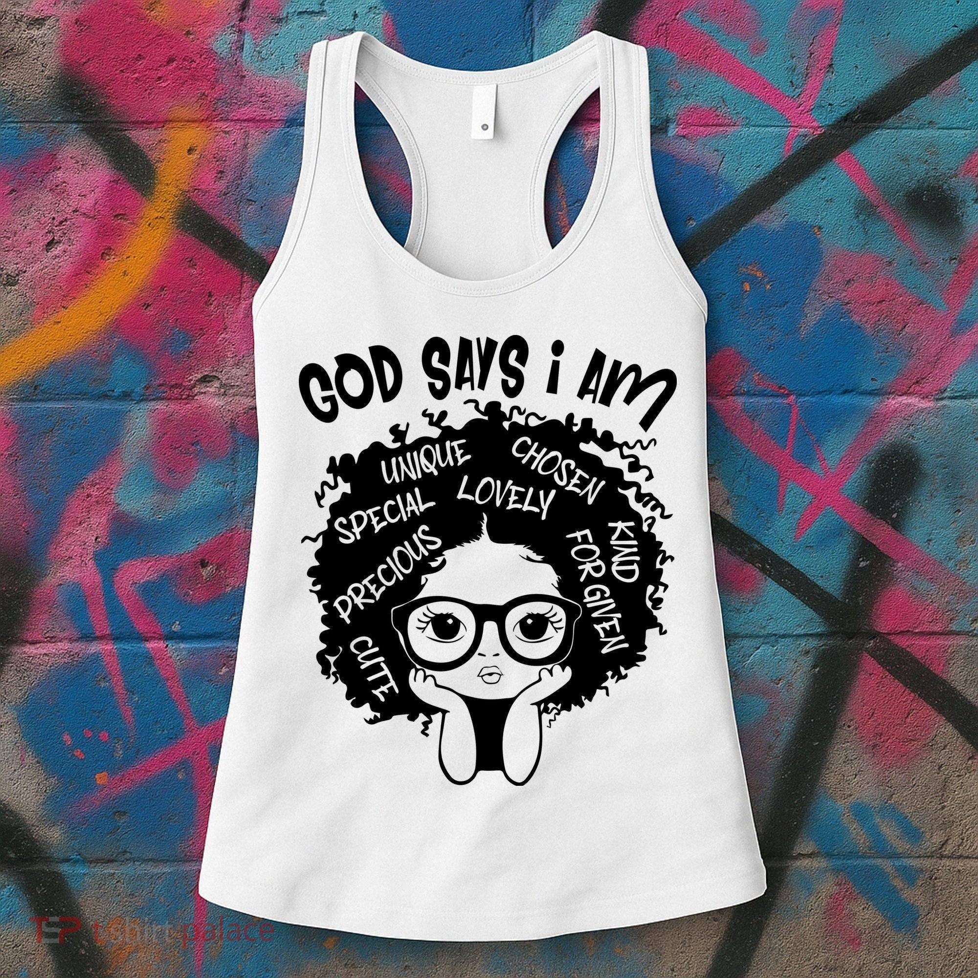 Black Girl Queen God Says I Am Melanin History Month Women's Tank Top