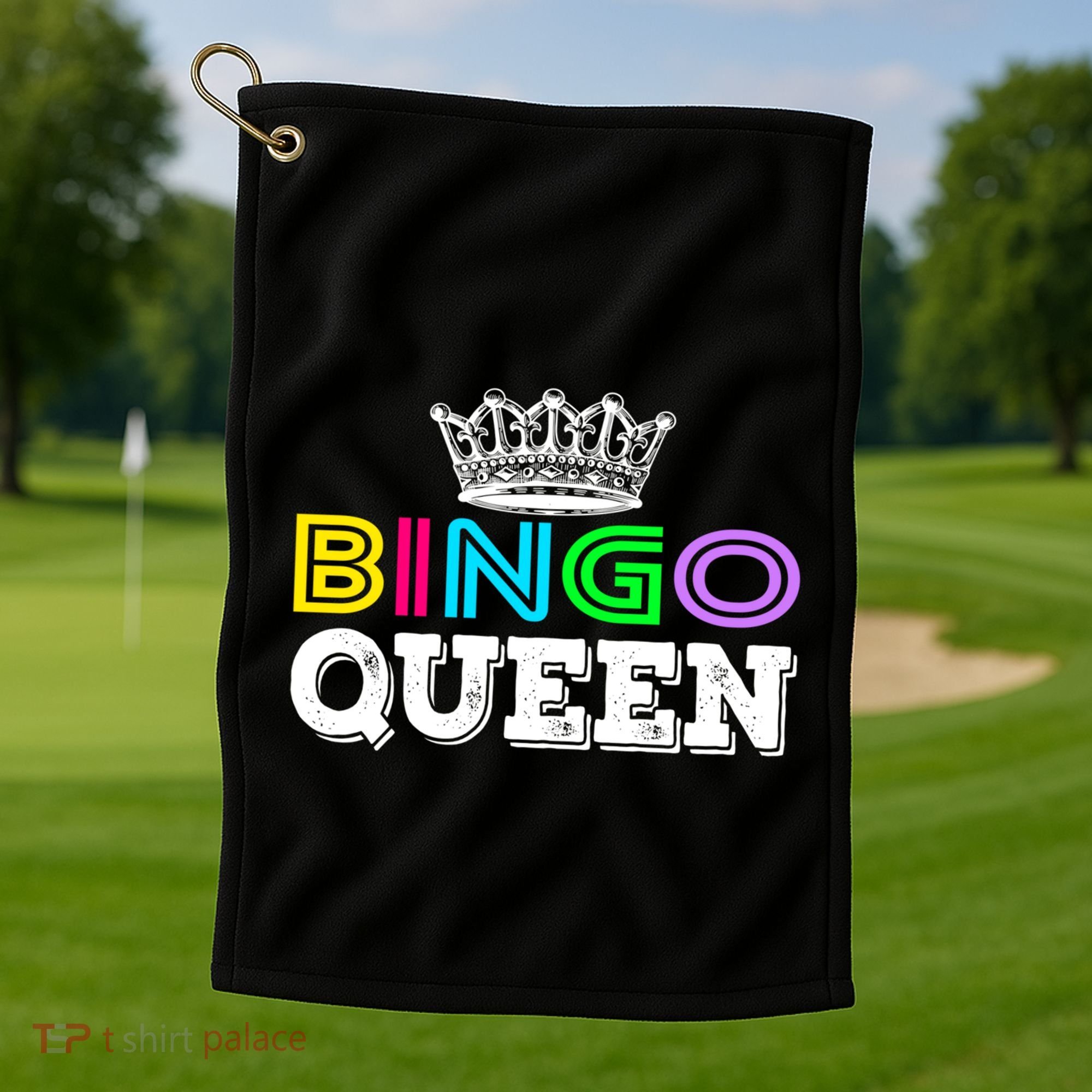 Bingo Gift Queen Funny Bingo Queen Funny Gift Moms Gift Golf Towel