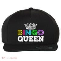 Bingo Gift Queen Funny Bingo Queen Funny Gift Moms Gift Wool Snapback Cap thumb 0