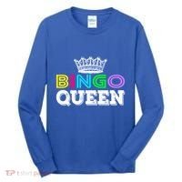 Bingo Gift Queen Funny Bingo Queen Funny Gift Moms Gift Tall Long Sleeve Shirt thumb 0