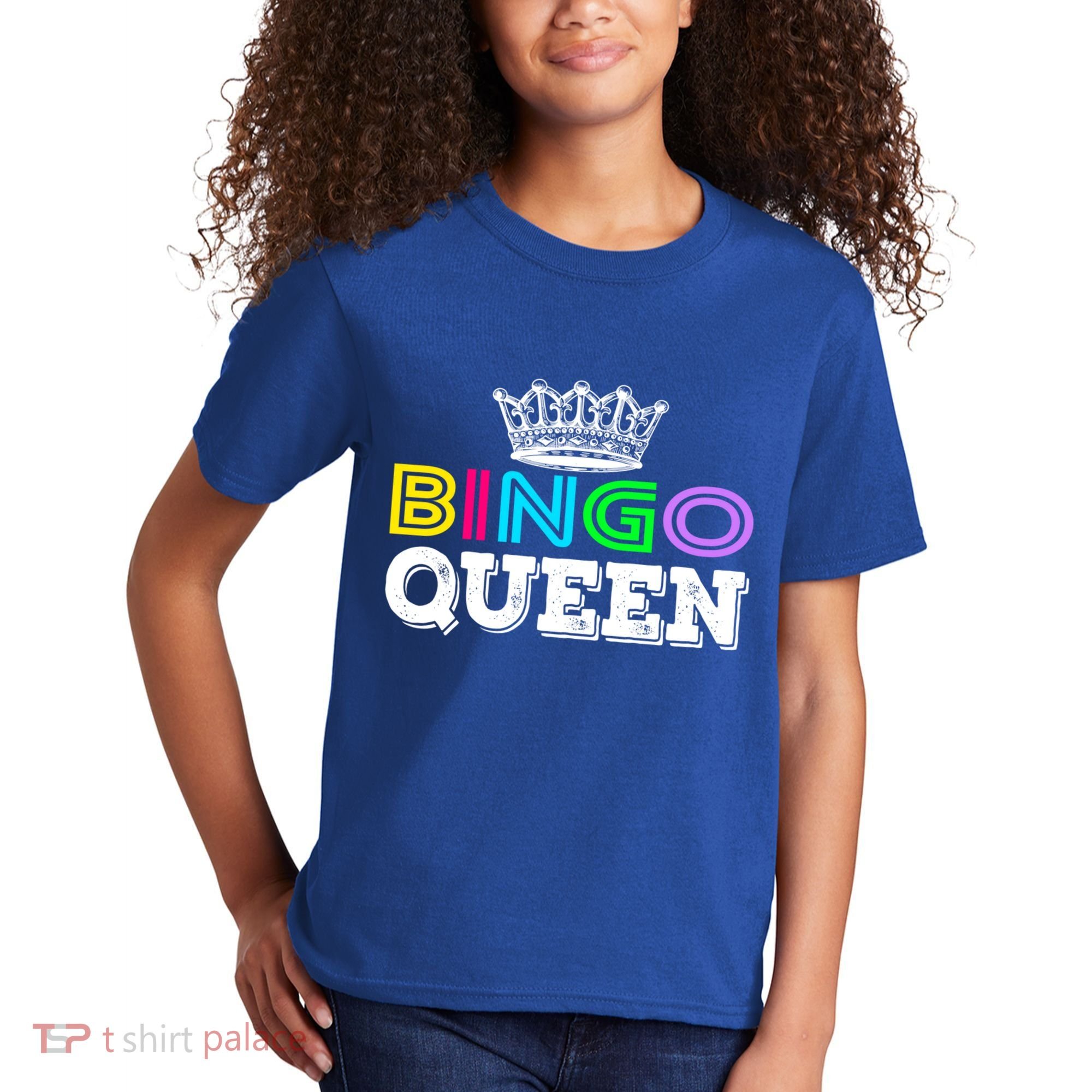 Bingo Gift Queen Funny Bingo Queen Funny Gift Moms Gift Kids T-Shirt