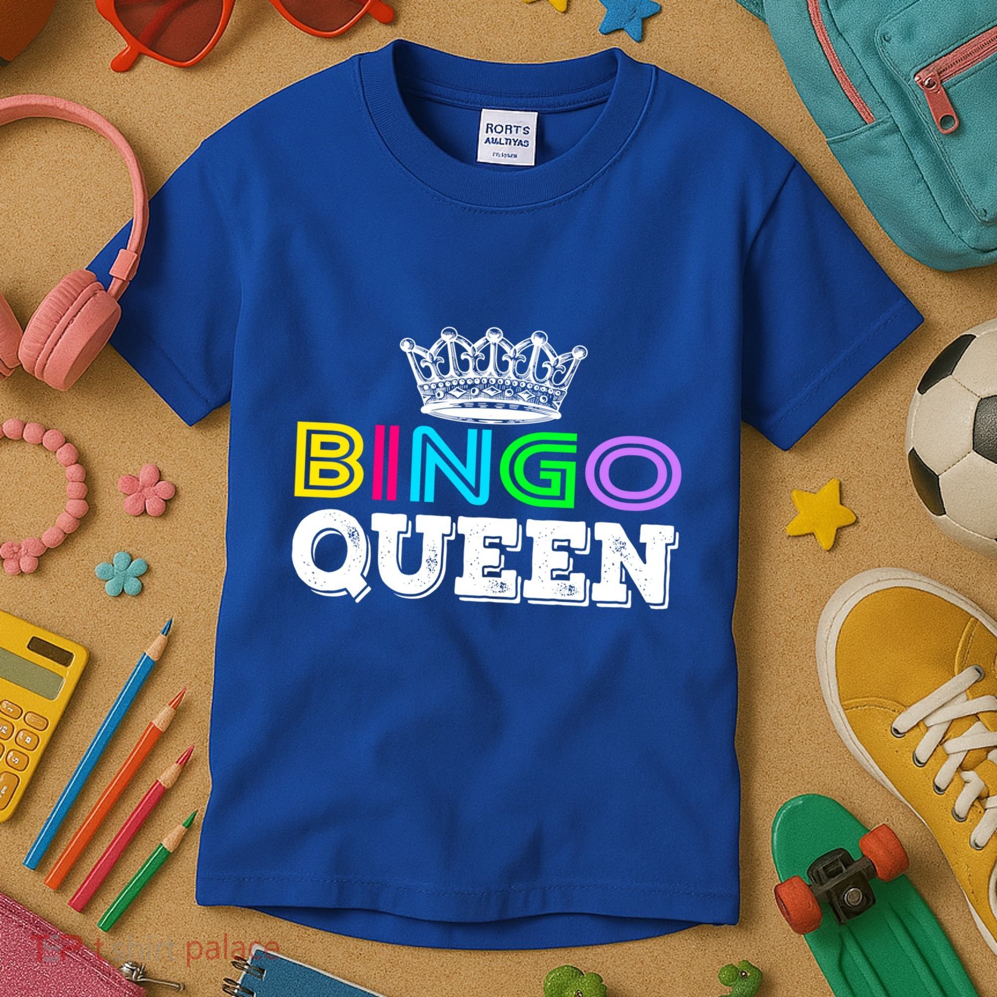 Bingo Gift Queen Funny Bingo Queen Funny Gift Moms Gift Kids T-Shirt