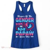 Baby Gender Reveal Shower Pink Or Blue Papaw Loves You Cute Gift Women's Tank Top thumb 0
